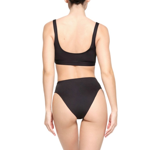 onyx SKIMS mid waist swim bottom | bathing suit bottoms | black bikini bottom - Picture 5 of 9